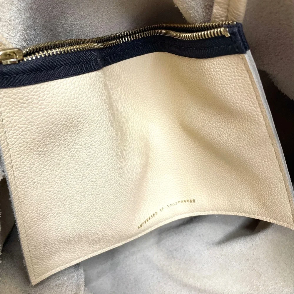 Ampersand as Apostrophe‎ leather Half Tote Bag Buttermilk yellow cream